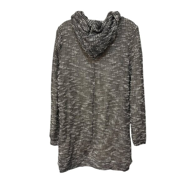 Fabletics Yukon Knit Sweater Dress Gray White Hooded Cozy Comfy Size Medium - Picture 4 of 7